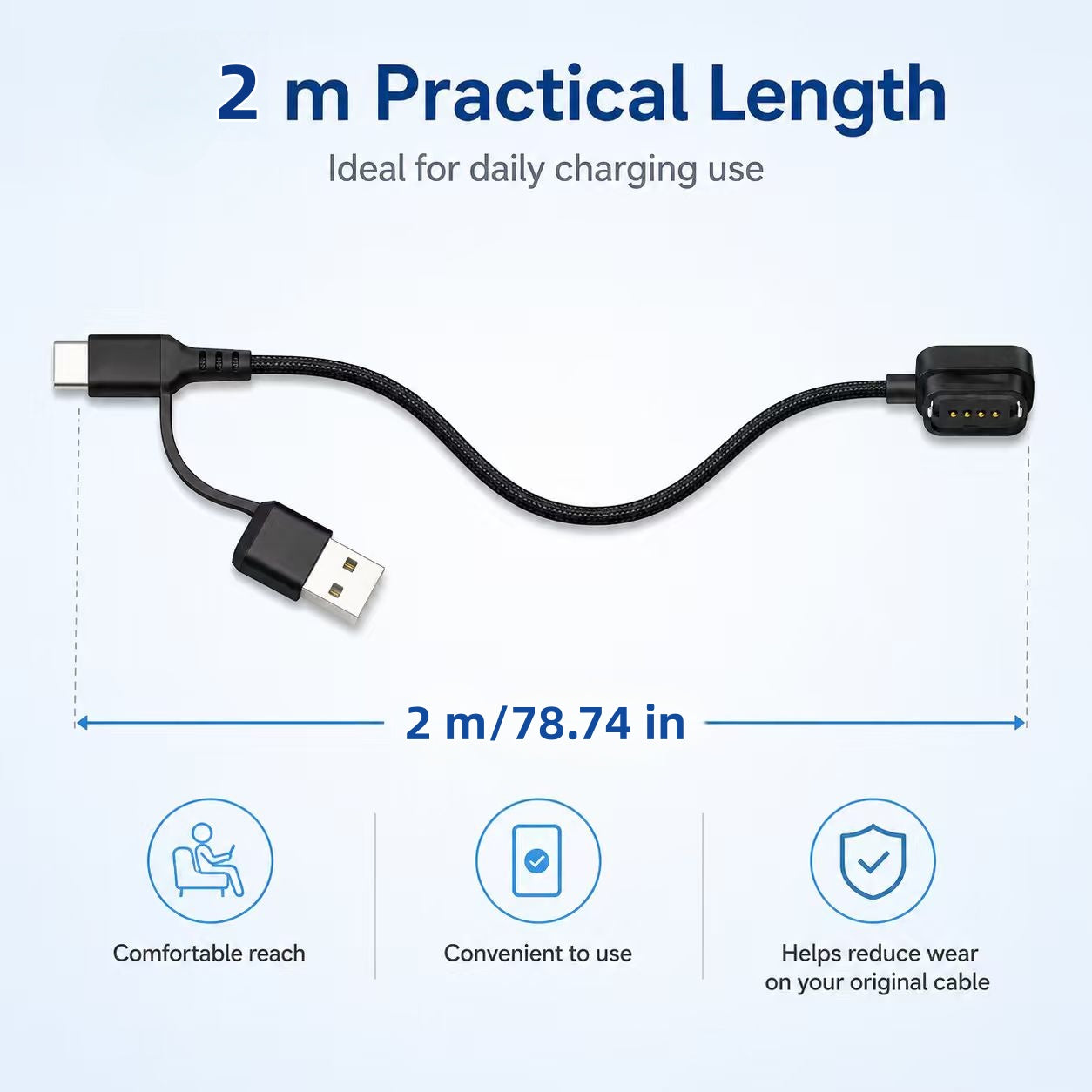 Shimano EW-EC300 Di2 Magnetic Charging Cable USB-A/USB-C