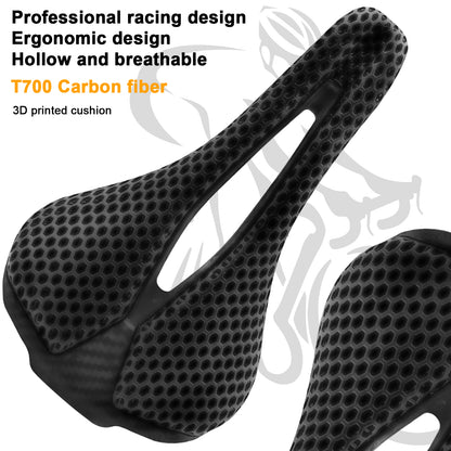 3D Printed Carbon Fiber Bike Saddle - Ultra Lightweight 150g, Ergonomic Comfort Seat for Road, MTB, BMX, XC & Gravel Bikes