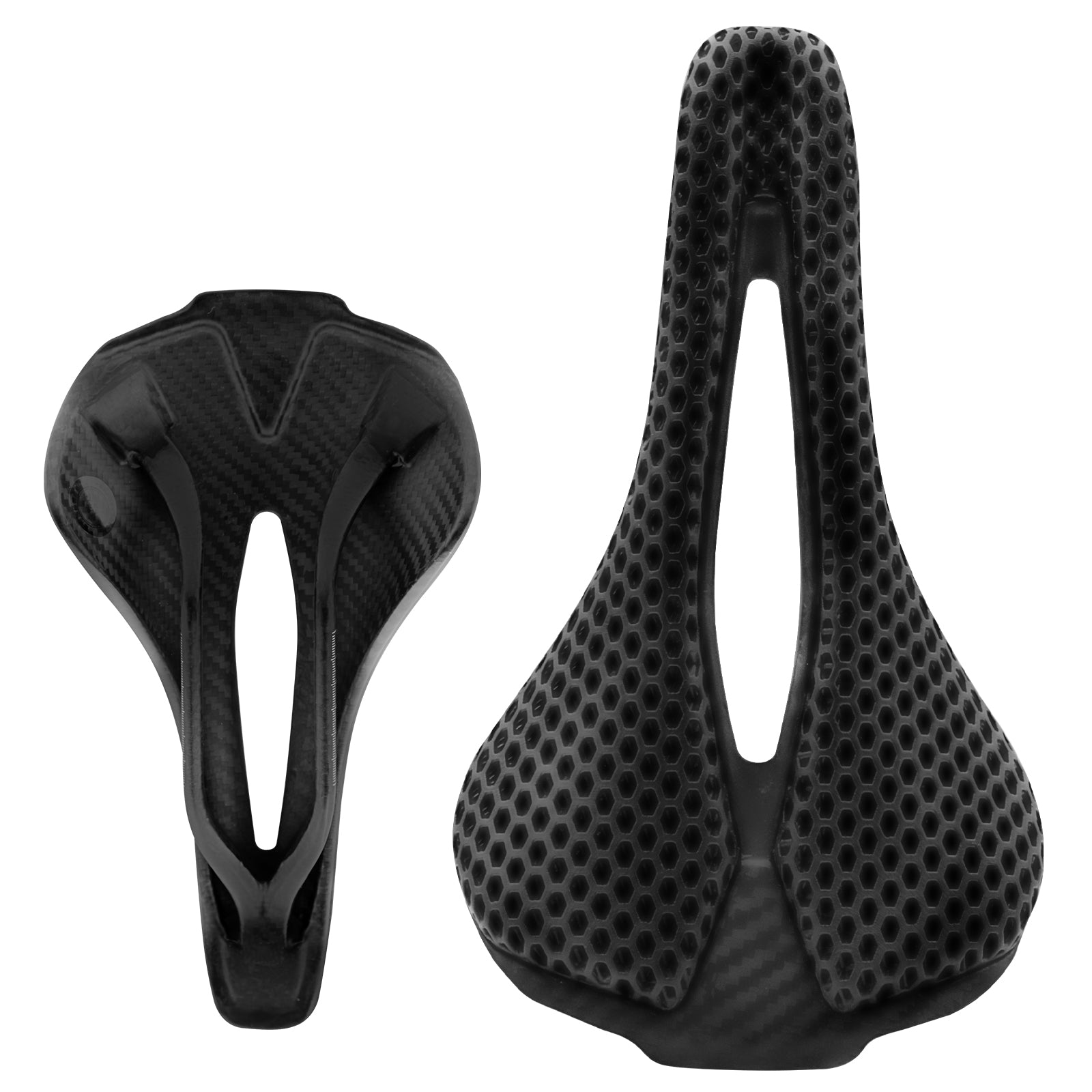 3D printed carbon fiber bike saddle 150g - ergonomic honeycomb design