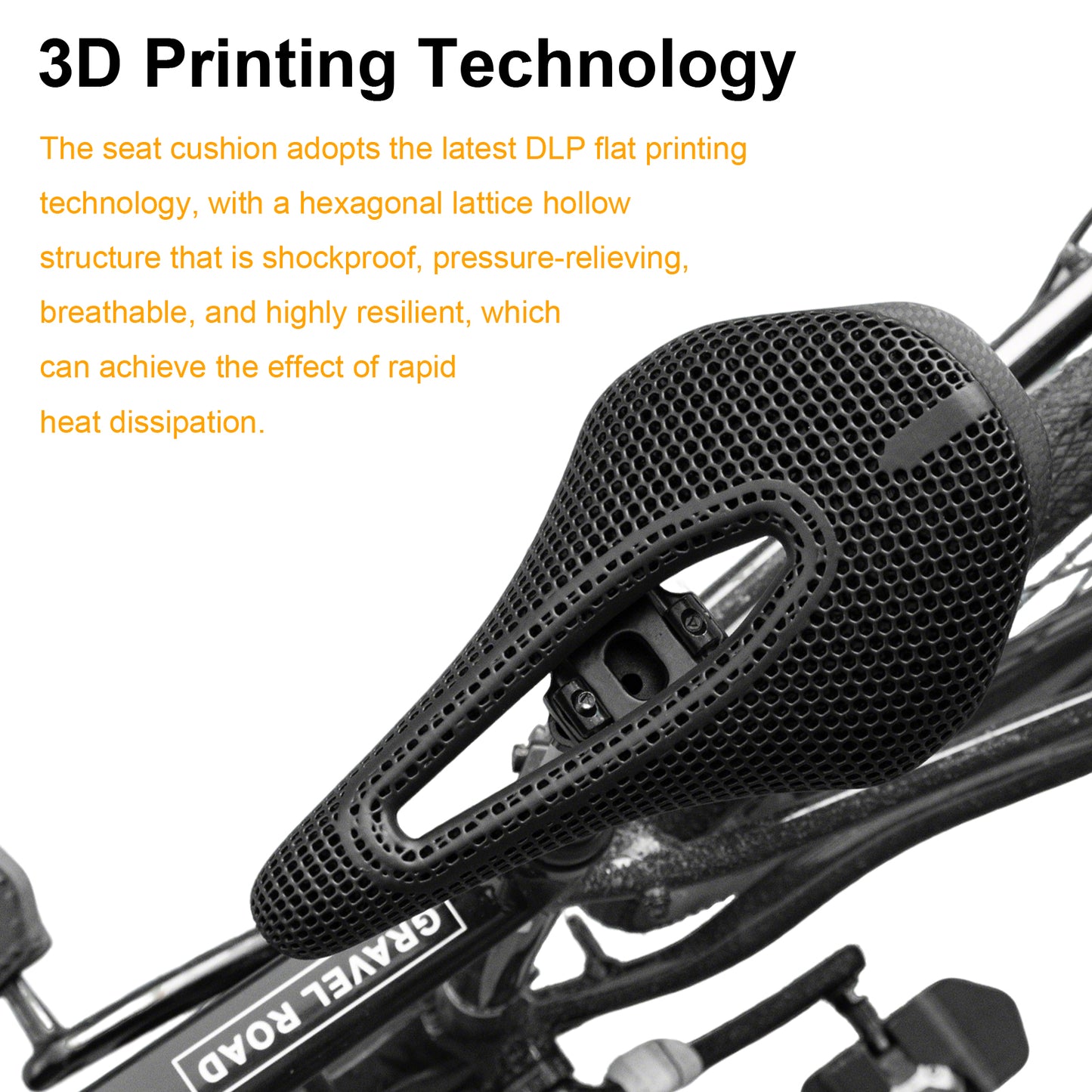 3D Printed Carbon Fiber Bike Saddle - Ultra Lightweight 185g, Ergonomic Comfort Seat for Road, MTB, BMX, XC & Gravel Bikes