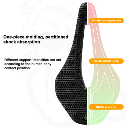 3D Printed Carbon Fiber Bike Saddle - Ultra Lightweight 185g, Ergonomic Comfort Seat for Road, MTB, BMX, XC & Gravel Bikes