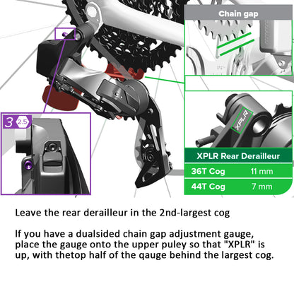 B Gap Adjustment Tool for SRAM XPLR/AXS Eagle Chain Gauge, Rear Derailleur Chain RIVAL RED FORCE