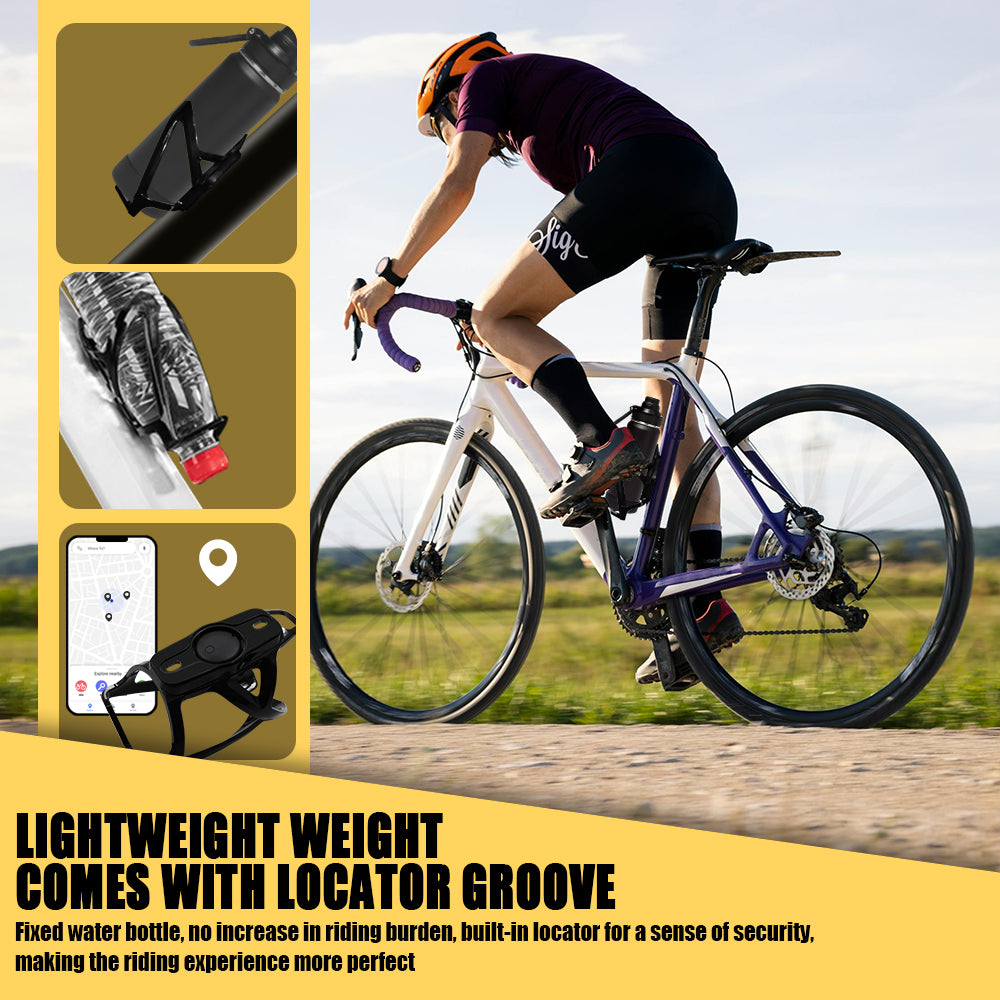 Airtag Bike Mount Hidden on Water Bottle Holder, Universal MTB Road Bike Anti-Theft GPS Tracker, Waterproof Airtag Holder & Drink Cup Cage for All Bicycle, Stealth Durable Plastic Bracket