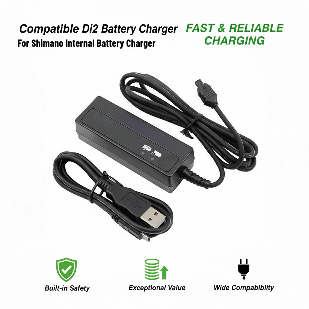 Compatible Di2 Charger for Shimano Systems - USB 2.0 for SM-BTR2 & BT-DN110 Li-Ion Batteries | Reliable Di2 Configuration & Charging