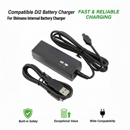 Compatible Di2 Charger for Shimano Systems - USB 2.0 for SM-BTR2 & BT-DN110 Li-Ion Batteries | Reliable Di2 Configuration & Charging